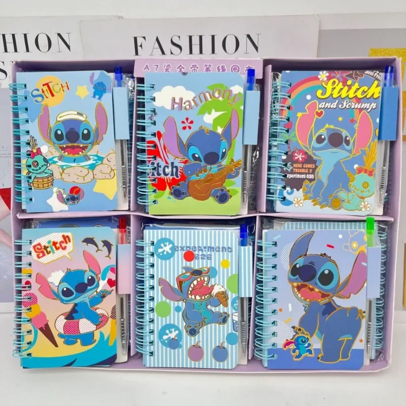Блокнот Disney Stitch с героями мультфильмов аниме милый портативный стижок книга на