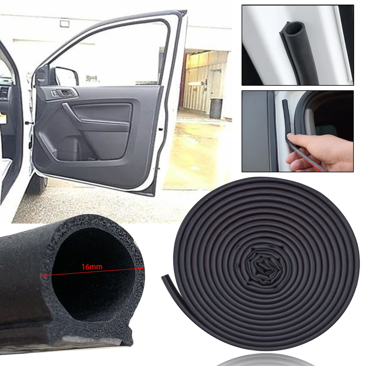 

D Shape 10M Car Door Seal Strip EPDM Rubber Soundproof Window Boot Trunk For Fiat Ducato 250 290 Peugeot Boxer Citroen Relay
