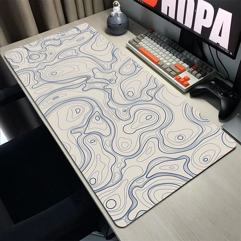 

Topographic Map Art Mouse Pad Gamer Mousepad Pc Gaming Accesorios Desk Mat Computer Keyboard Deskmat Locking Edge Soft Mause Ped