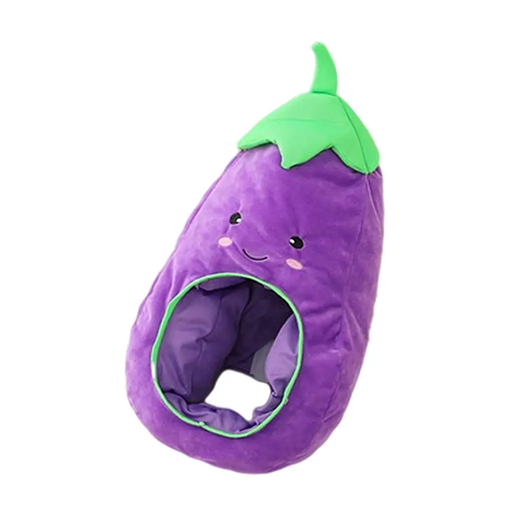 

Cute Eggplant Party Hood Hat Plush Headgear Costume Headdress Selfie Head Dressing Hat Novelty Beanie Adult Kids