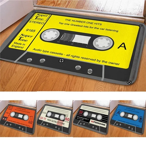 

Retro Cassette Music Tape Floor Mat Multiple Choice Funny Entrance Door Mat Living Room Kitchen Non-Slip Carpet Bathroom Doormat