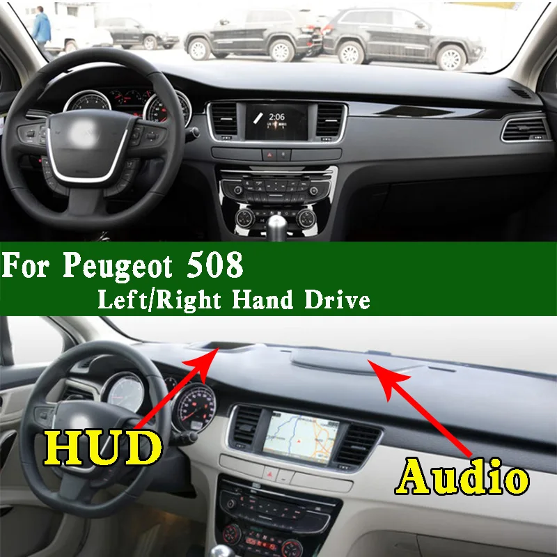 

For Peugeot 508 SW HDi GT RXH MK1 Dashmat Dashboard Cover Instrument Panel Sunscreen Insulation Protective Pad Ornaments