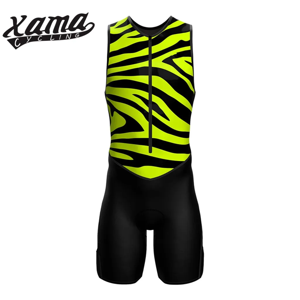 

XAMA cycling skinsuit sleevesless triathlon bicycle trisuit summer swimswear men running bike ropa ciclismo racing road sets
