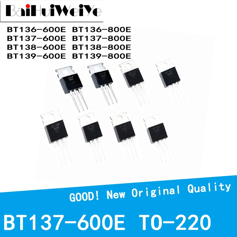 

10PCS/LOT BT136-600E BT136-800E BT137-600E BT137-800E BT138-600E BT138-800E BT139-600E BT139-800E TO-220 New Good Quality Chipse