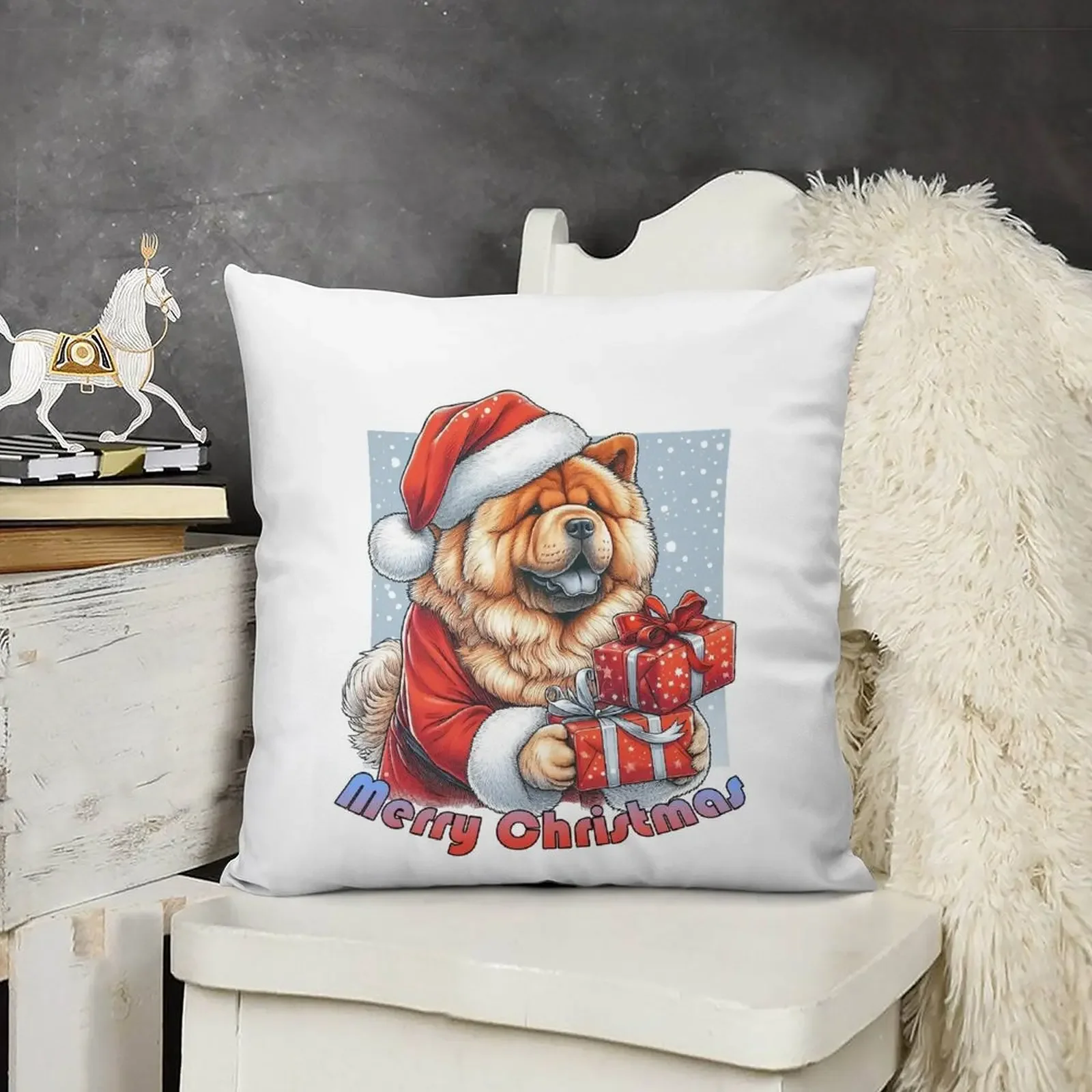 С Рождеством Санта-Куршоу приходит подшипник подарки декоративная подушка