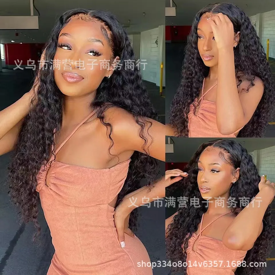 Парик фронта шнурка Африканские женские маленькие вьющиеся волосы Черные