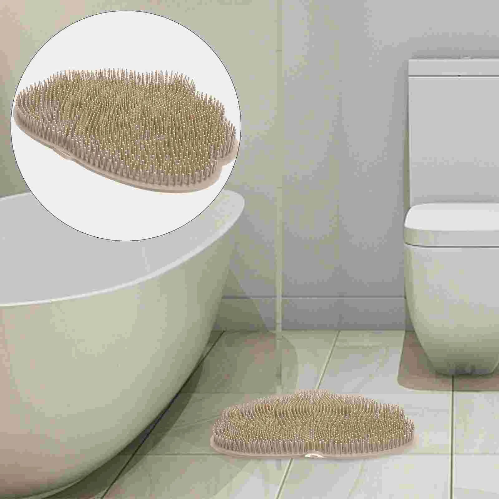 

Massage Brush Mat Hands Free Back Scrubber Shower Wall Mounted Foot Insoles Men Cushion Suction Cup Tpe Man Massager