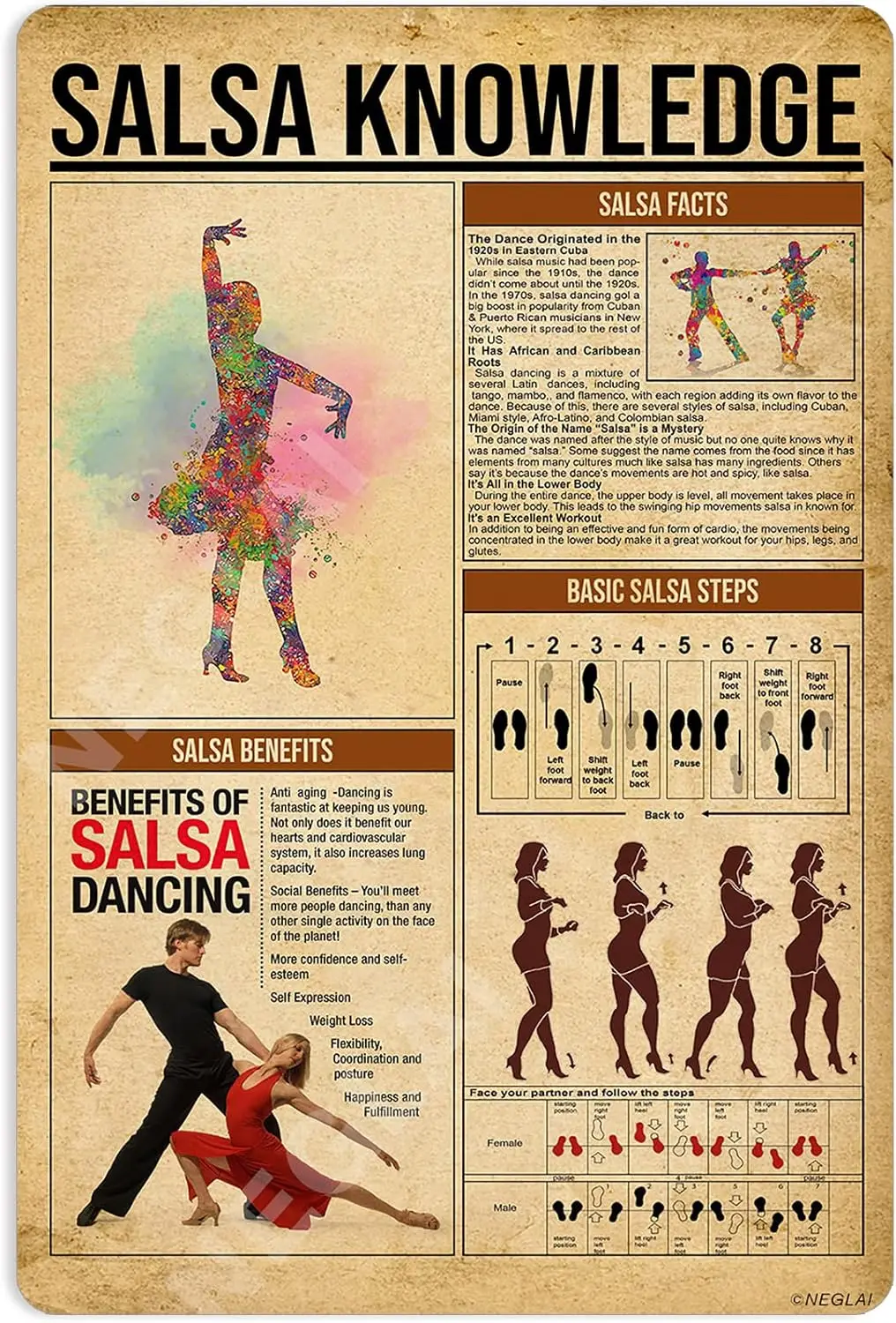 Плакат Sls Knowge Metl Sgns Vntge Decortons Wll rt Decor 16x12 nches