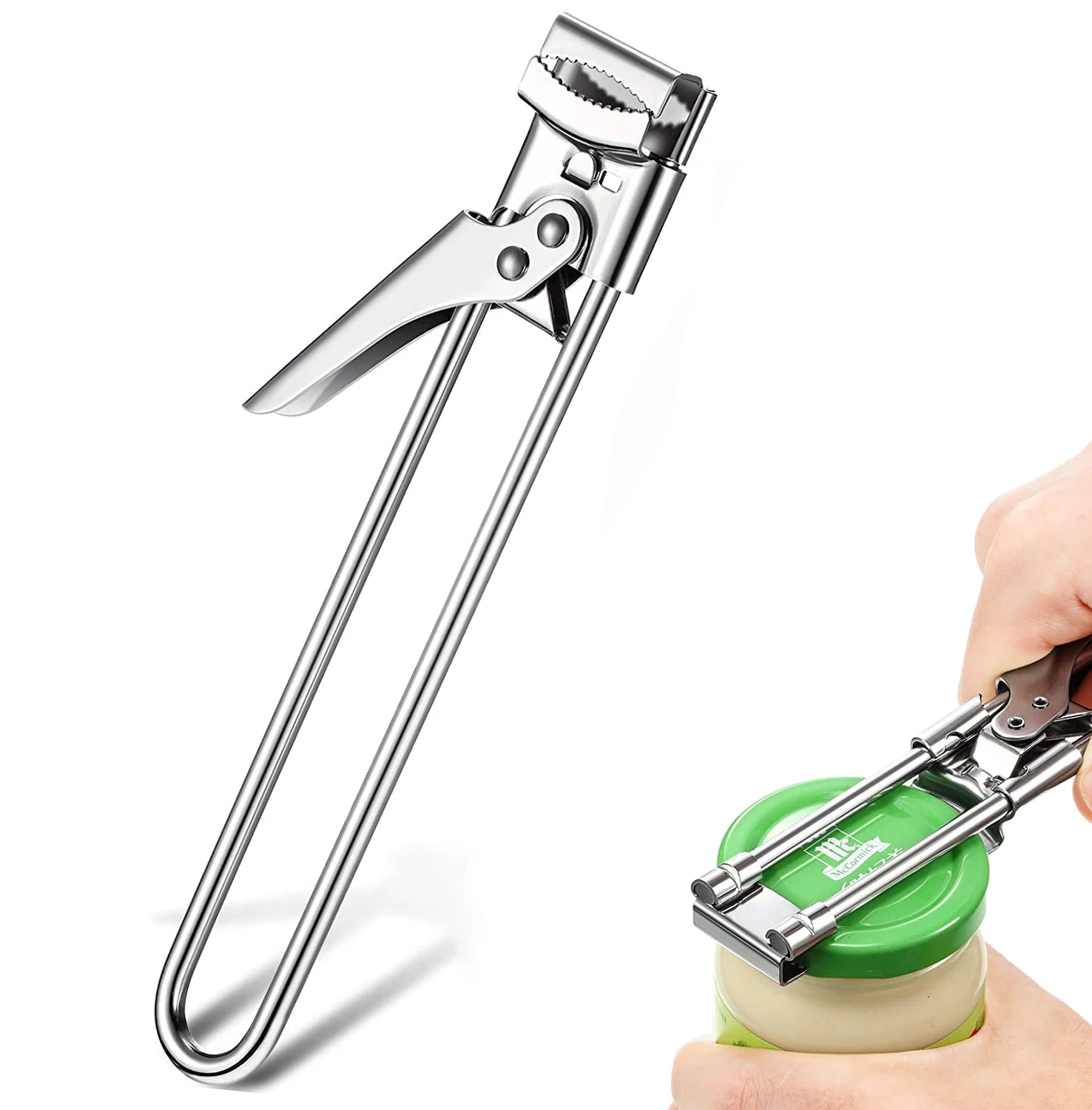 

Adjustable Jar Opener Stainless Steel Manual Bottle Lid Opener For Weak Hands Easy Grip Kitchen Accessories Gadgets Tools