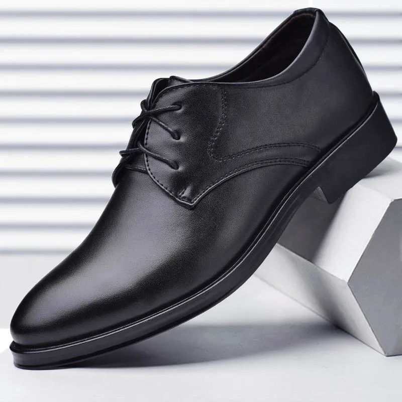 

Мужские деловые туфли, черные кожаные туфли-оксфорды на шнуровке для мужчин, Повседневная Деловая обувь для свадьбы, вечеринки, офиса