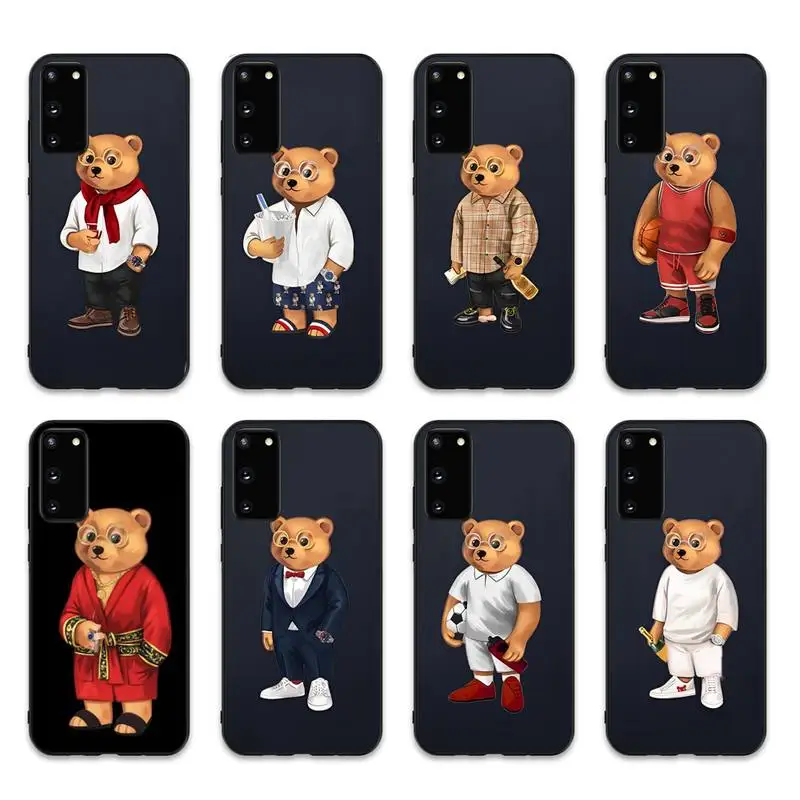 

Cute Bear Fashion Phone Case for Samsung S10 21 20 9 8 plus lite S20 UlTRA 7edge