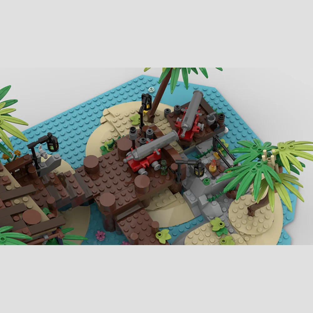 Новая серия пиратов в средневековом стиле MOC остров каюта наездник творческие