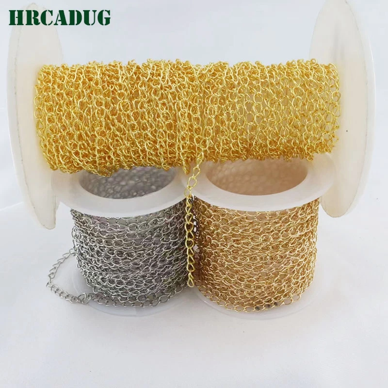 Fashion Luxury Jewelry Chain 18K Gold Plated Women's Necklace Bracelet Chains DIY Jewellery Making Supplies Tail Chain Component