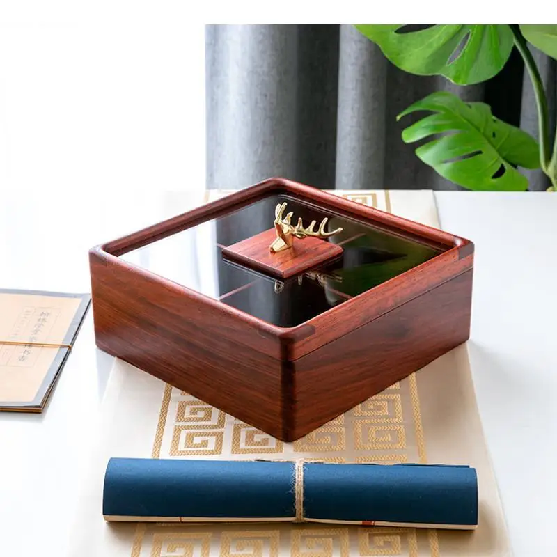 Коробка для сушеных фруктов из массива дерева прозрачная акриловая зеркальная