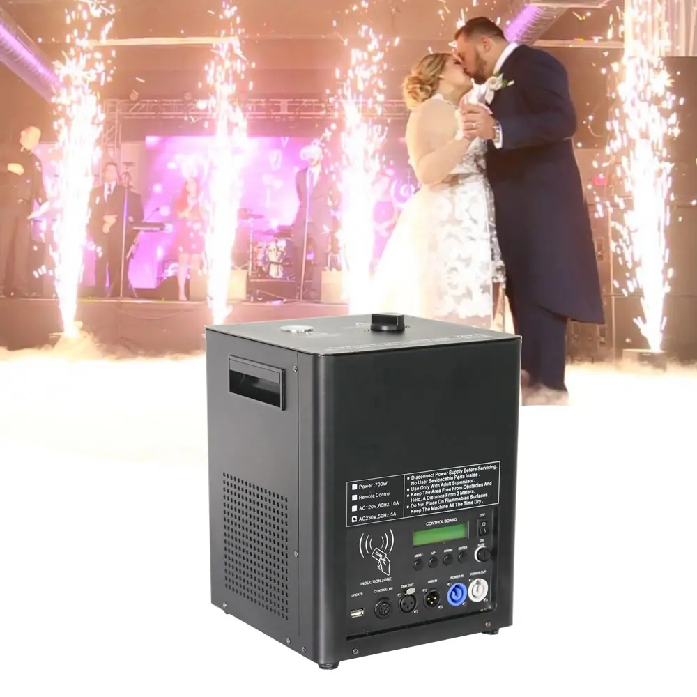 

700w Cold Spark Firework Fountain Machine Sparking Fireworks DMX Remote Control Firing System For Wedding Stage Party Live Shows