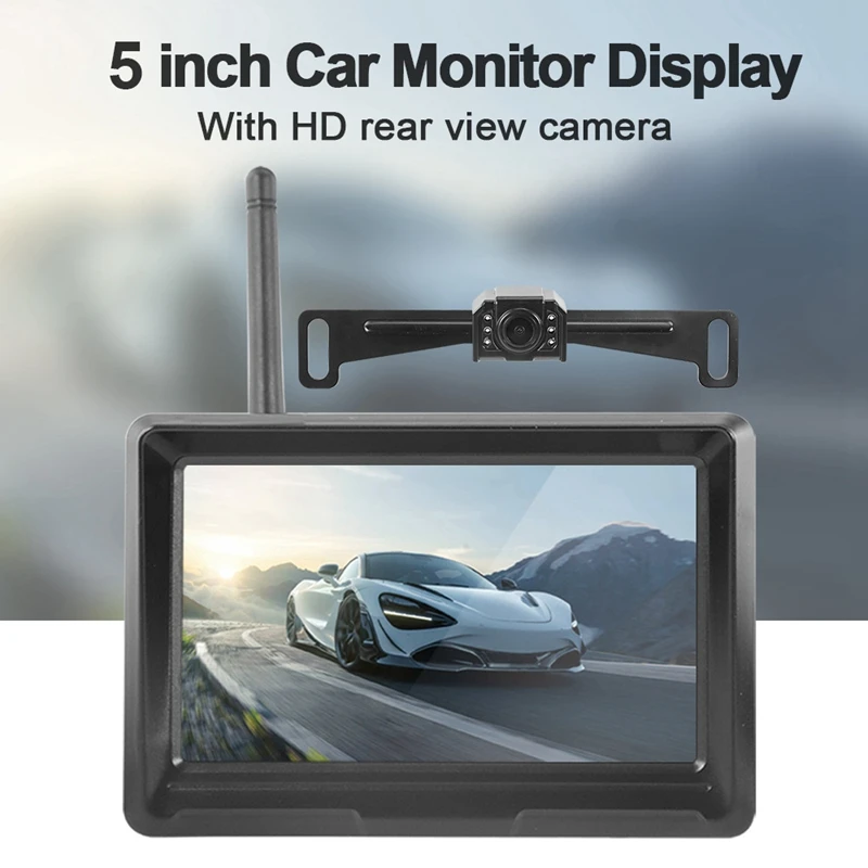 

Car Monitor Parking System Rear View Color Display 5 Inch 2.4G Wireless Signal Reversing Image With HD Reverse Camera