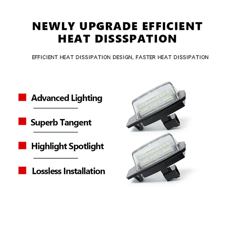 1 пара 18SMD светодиодные лампы для номерного знака Mitsubishi OUTLANDER XL(CW) 2006-2012 Lancer Sportback