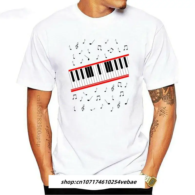 Купи New Michael Jackson Piano T-Shirt Music Beat It Birthday Present Gift Cool 100% cotton tee shirt tops wholesale tee за 427 рублей в магазине AliExpress
