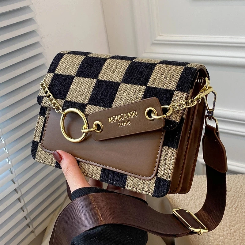

Fabric Flap Crossbody Messenger Sling Bags for Women 2022 Mini Luxury Brand Design Handbag Simple Shoulder Bag Handbags Purse