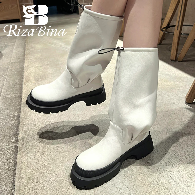

Женские сапоги до колена, из натуральной кожи, Размеры 33-40