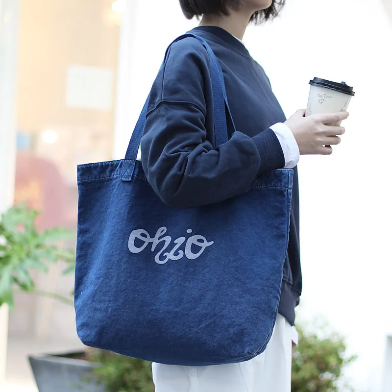 Fashion Trend Letter Print Women canvas shoulder bag casual large-capacity Ladies Shopping Student handbag