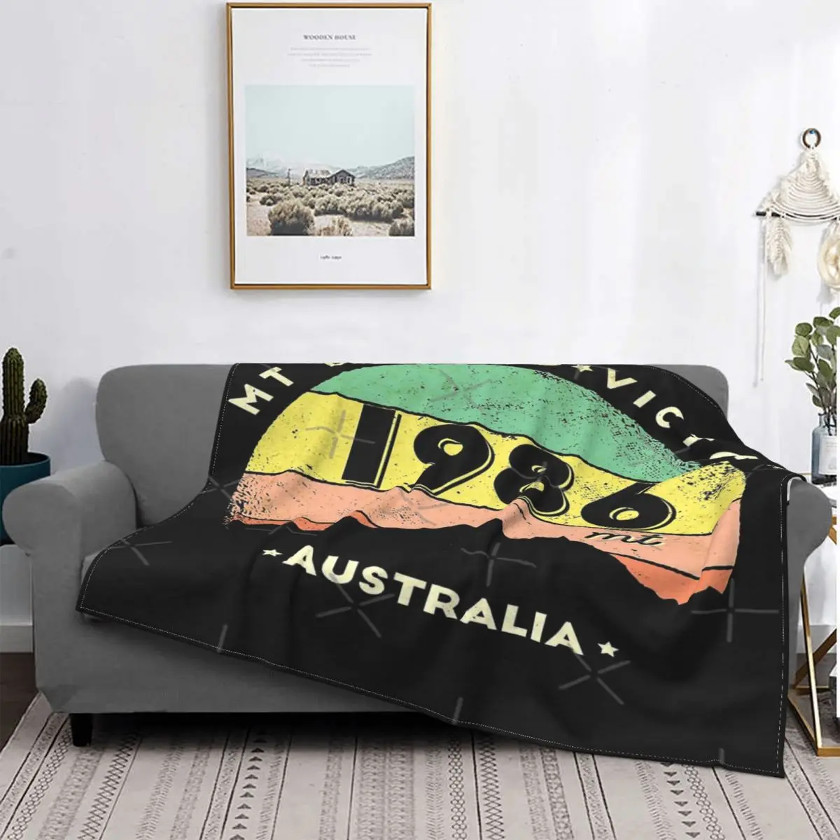 

Manta Vintage Mt bodong Victoria Australia, colcha para cama, sofá a cuadros, manta de pícnic a cuadros de Anime, toalla de play