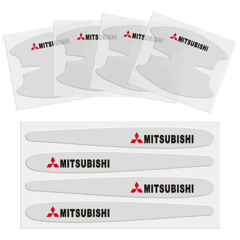 

Для Mitsubishi Ralliart ASX Aerobus Lancer Cordia Pajero Outlander Eclipse 8 шт. наклейка на дверную ручку автомобиля, защитная полоса