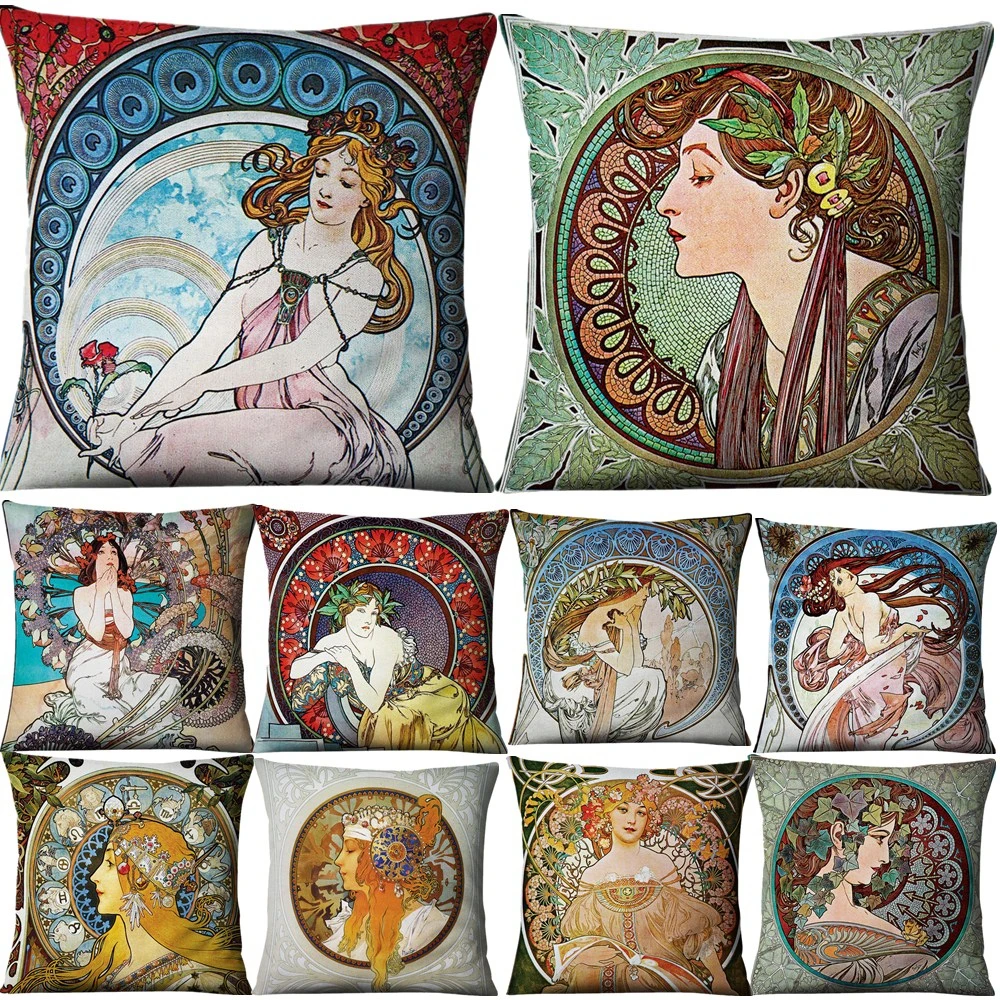 

Коллекция 2023 года, декоративная подушка для богини мухи, Женская декоративная подушка в винтажном этническом стиле, чехол с ангелом, картой ...