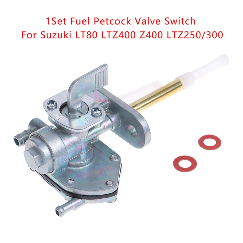 

1Set Fuel Petcock Valve Gas Tank Switch Valve w/Spacer For Suzuki LT80 LTZ400 Z400 LTZ250/300