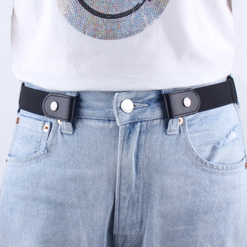 

Casual Canvas Waistband for Men and Women Belts No Buckle Elastic Belt Simple and Versatile Korean Jeans Straps Gilrs