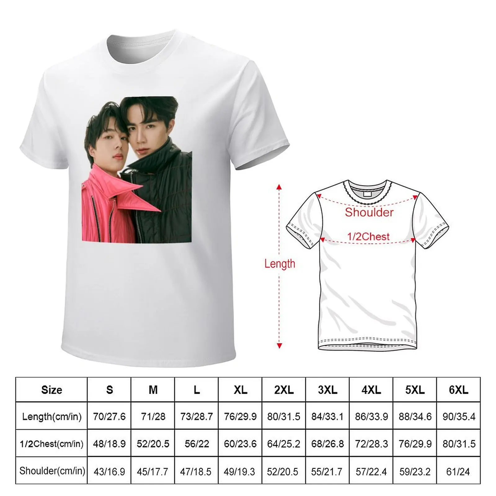 Zeenunew T-Shirt clothes cotton graphic tees plain white t shirts men