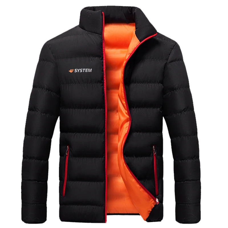2022 fashion brand SYSTEM men's down jacket jacket zipper windproof warm thickened cardigan stand collar down jacket winter