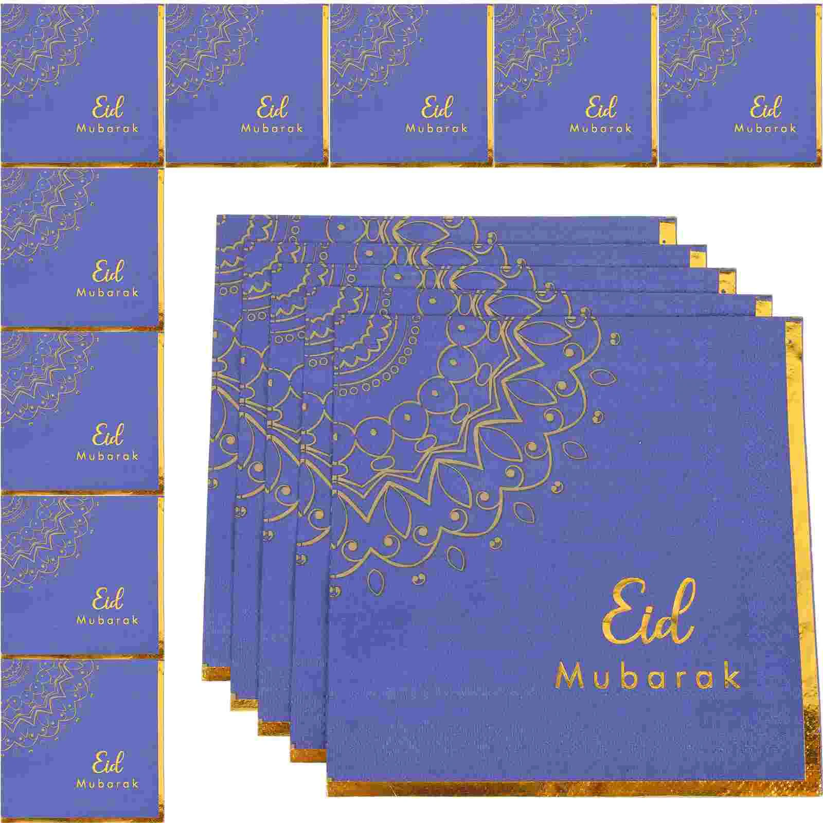 

32 Pcs Home Ornaments Eid Tissue Paper Themed Napkin Table Decoration Printing Colored Decorative Wedding Ramadan Banquet