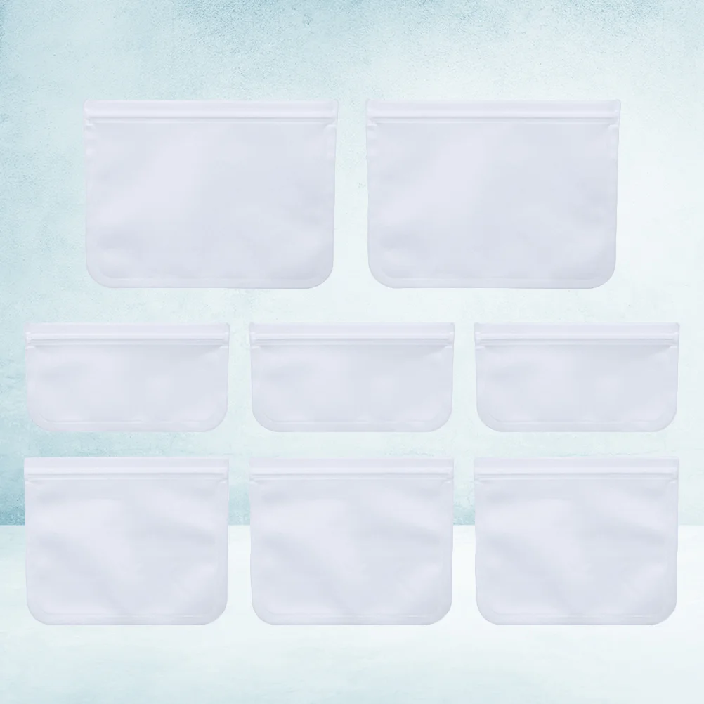 

8pcs of One Set PEVA Refrigerator Sealing Bag Freezer Food Sealing Bag Fruit Fresh-keeping Containers (3pcs 21.5x12cm 3pcs