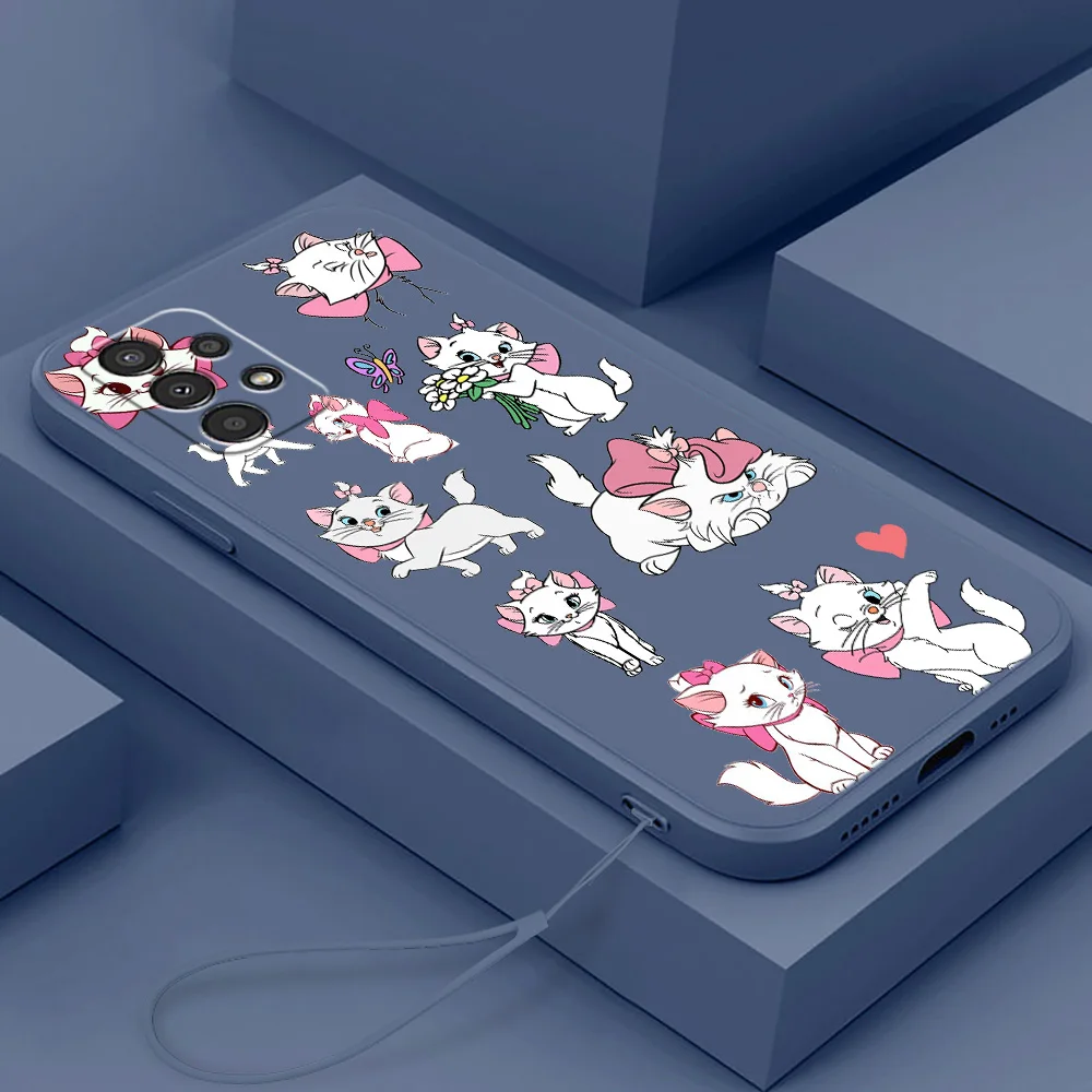 

The AristoCats Anime Phone Case For Samsung A73 A72 A54 A53 A52 A42 A34 A33 A32 A23 A22 A14 A13 A12 Liquid Rope Cover