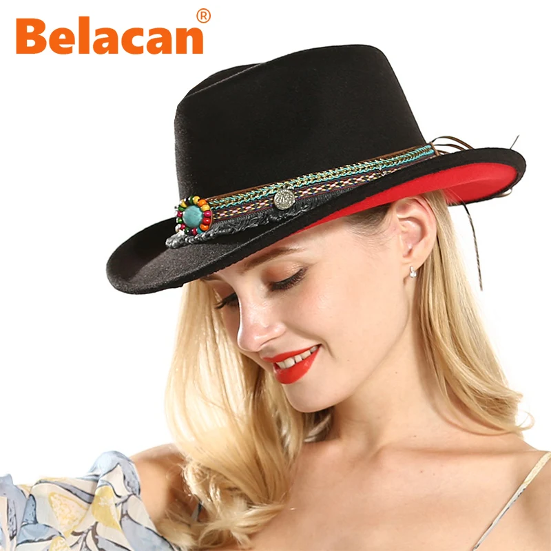 

Fashion Panama Hats Women Men Wool Felt Jazz Fedora Hat Accessories Summer Breathable Elegant Wild Top Hat Party Cowboy Cap Tide