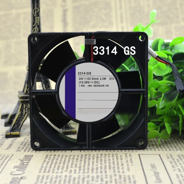 Объемный вентилятор для сервера 24 В 2 Вт 3 провода 3314 GS частота преобразователя