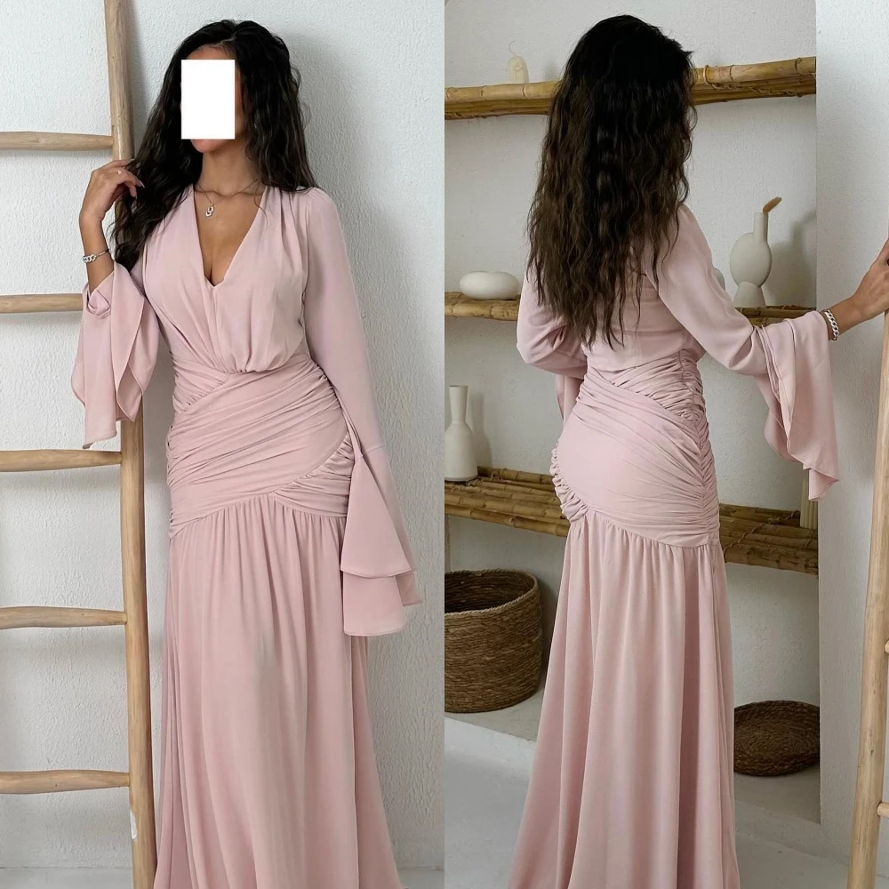 Индивидуальное платье из джерси с драпировкой и рюшами для свадебной вечеринки