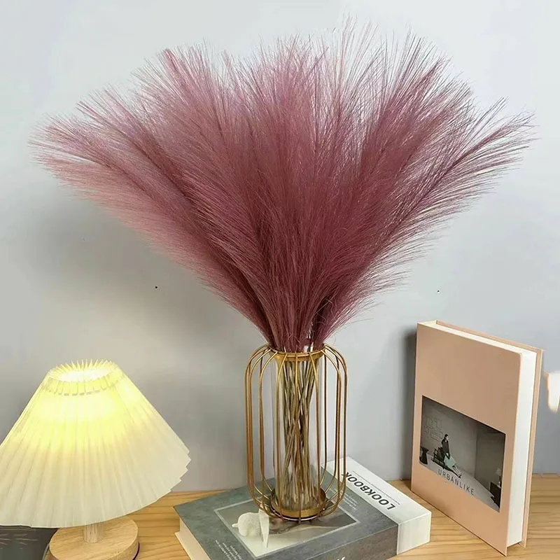 

10/5pcs Artificial Pampas Grass Flowers Bouquet for Wedding Party Home Bedroom Room Decoration DIY Vase Fake Plant Flower Reed