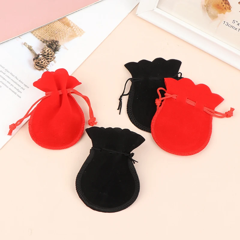 

5Pcs Gourd Velvet Gifts Bag Drawstring Nylon Rope Soft Jewelry Pouches Packaging WeddingChristmas Candy Jewelry Pouches NEW