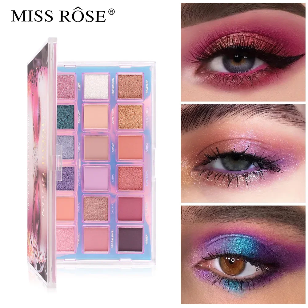Высокое качество MISS ROSE 18 цветов Diamond Nude Палитра теней для век Макияж Пигмент