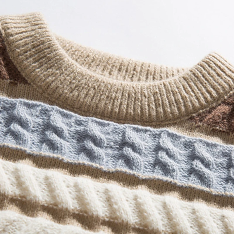 2022 Wavy Stripe Sweater For Men Irregularity Spliced Jacquard Knitwear Pullover Winter Women Sweater Oversized Men Clothing