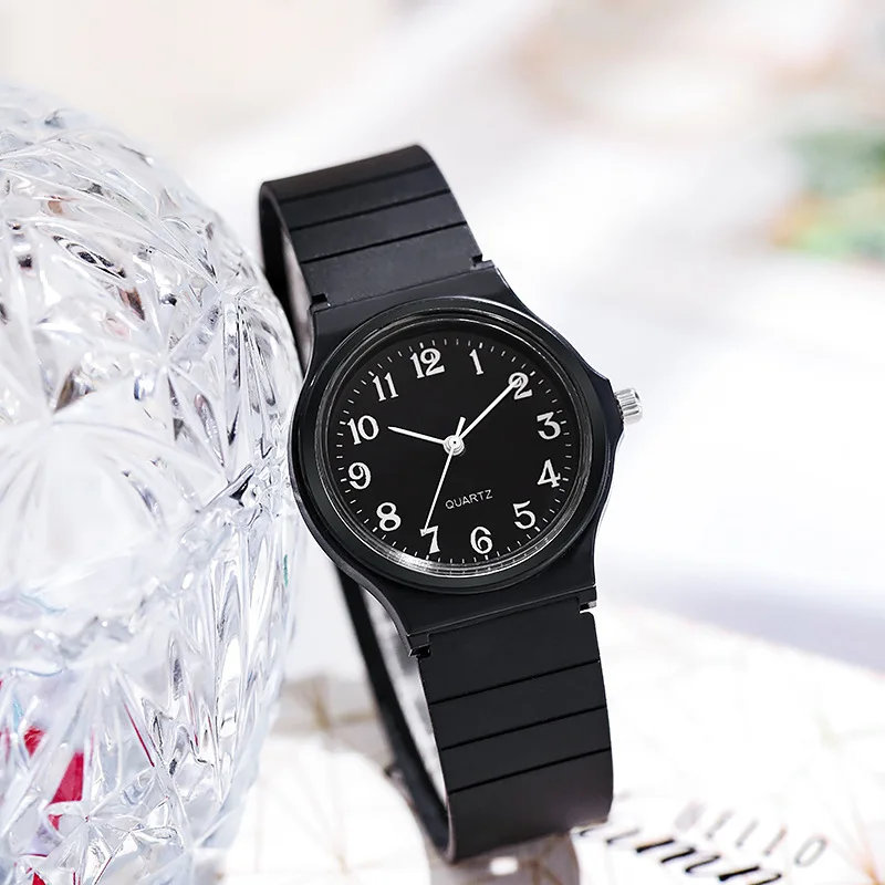 Мужские черные часы Woemn с силиконовым ремешком мягкие деловые мужские женские -