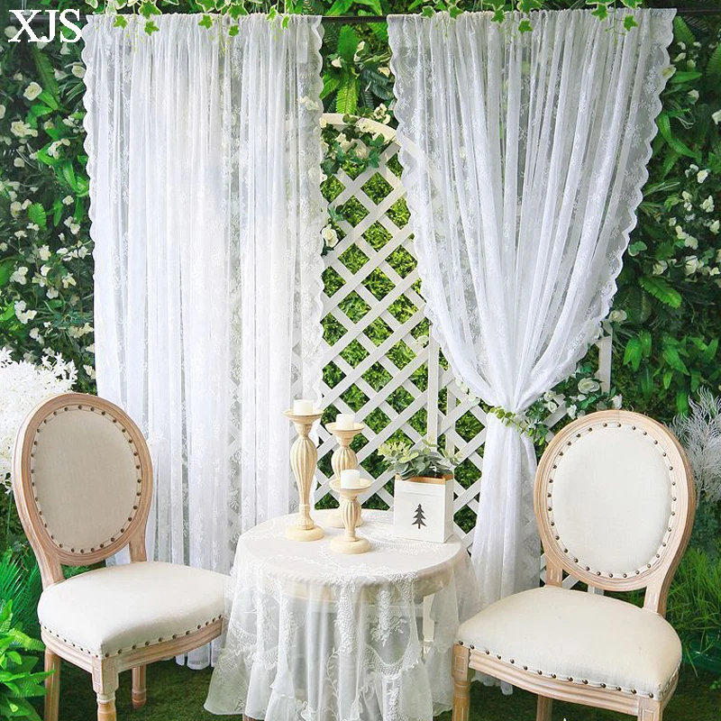 Белая роза кружево для кафе прозрачные шторы оконные карманы стержней