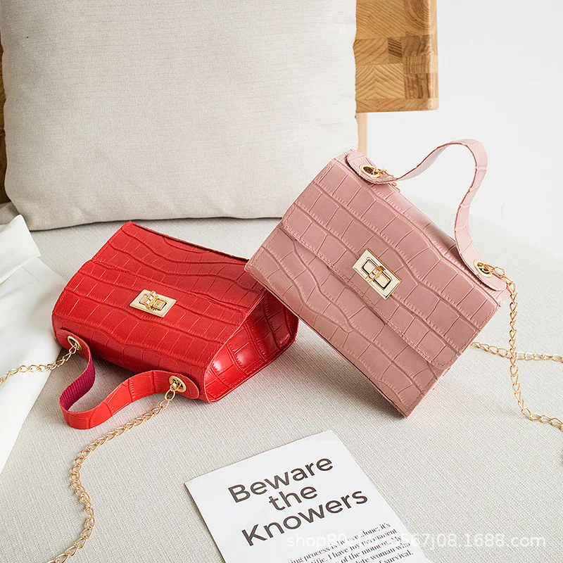 Crocodile Pattern Handbag 2023 Foreign Trade Small Bag Women's Ladies Hand Bags Versatile Small Square Bag