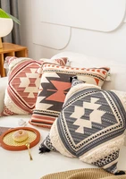 ethnic style tassel pillowcase pillowcase sofa hotel folk style bohemian pillowcase geometric embroidery pillow cover 45x45cm