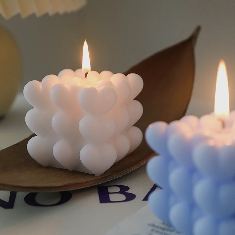 

Love Heart 3D Silicone Candle Mold Heart-shaped Candle Making Chocolate Soap Resin Mold Scented Handmade Cube Soy Aroma Wax Mold