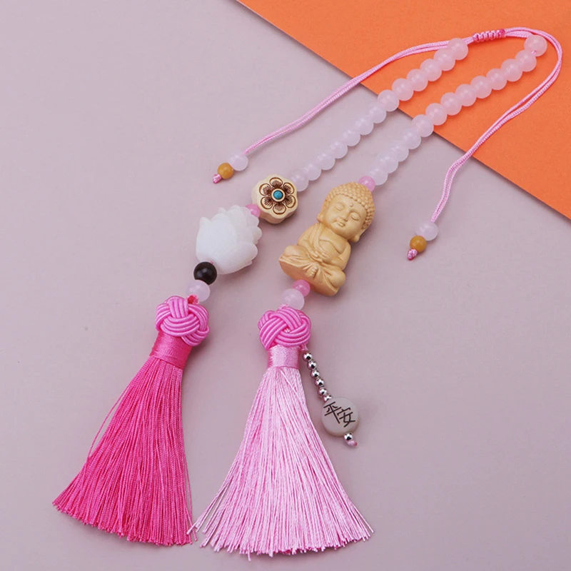 Huangyangmu Голова Будды Белый Нефритовый Автомобильный Кулон Модный Декор Интерьера