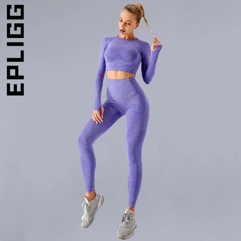 

Epligg Women Seamless Push Up High Waist Yoga Set Gym Sportswear Fitness Sport Set Women Scrunch Underwear Set Female Yoga Suit
