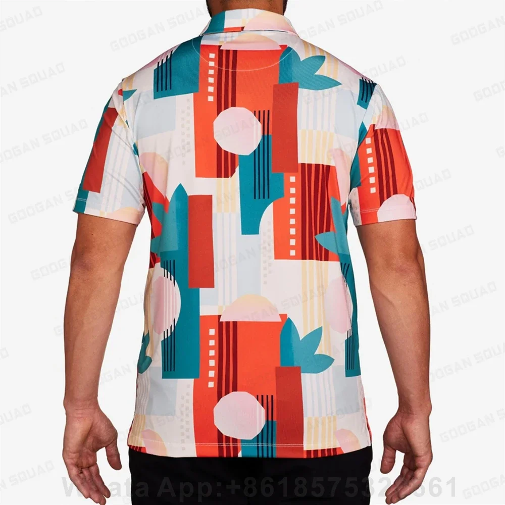 Футболка-поло мужская с коротким рукавом и принтом